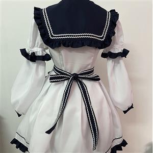 5Pcs Cute Japanese Navy Lolita Suit Schoolgirl Halloween Cosplay Costume N22574