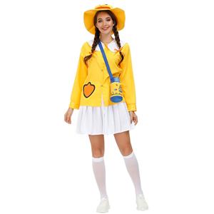 5Pcs Women's Cute Little Yellow Duck Long Sleeve Tops Skirt Suit Adult Cosplay Costume N20803