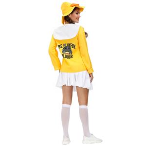 5Pcs Women's Cute Little Yellow Duck Long Sleeve Tops Skirt Suit Adult Cosplay Costume N20803