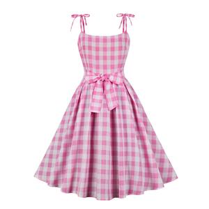 Lovely Plaid Midi Dress, Vintage Plaid Cocktail Party Dress, Fashion Casual Office Lady Dress, Sexy Tea Party Dress, Retro Party Dresses for Women 1960, Vintage Dresses 1950's, Sexy OL Dress, Vintage Party Dresses for Women, Sexy Lace-up Dress for Women, #N23396