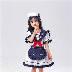 4Pcs Cute Japanese Navy Lolita Children Suit Halloween Cosplay Costume N22692