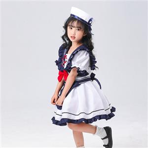 4Pcs Cute Japanese Navy Lolita Children Suit Halloween Cosplay Costume N22692
