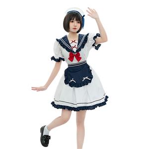 4Pcs Cute Japanese Navy Lolita Suit Schoolgirl Halloween Cosplay Costume N22573