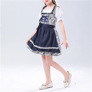 2Pcs Cute Girl Short Sleeve Wide Straps Dress Suit Children Costume N22829