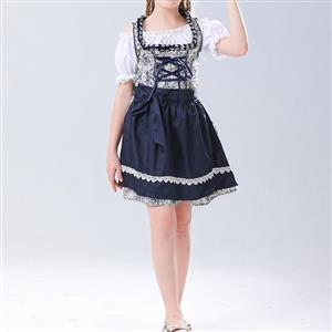 2Pcs Cute Girl Short Sleeve Wide Straps Dress Suit Children Costume N22829