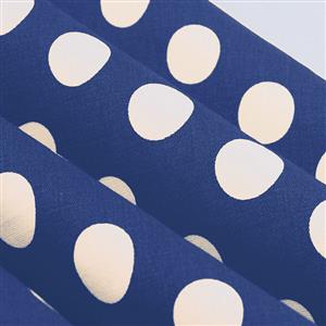 Sexy Dark-blue Vintage Strappy Polka Dot Printed Swing Summer Day Dress N22987