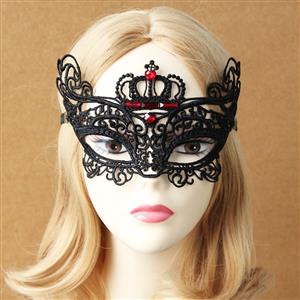 Halloween Masks, Costume Ball Masks, Black Lace Mask, Masquerade Party Mask, #MS12942