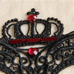 Dark Queen Crown Lace Half Mask MS12942