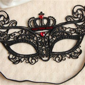 Dark Queen Crown Lace Half Mask MS12942