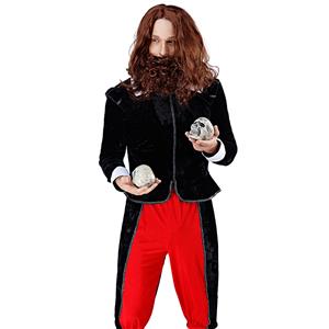 Men's Ancient Crazy Exorcist Jacket and Pants Adult Drama Halloween Cosplay Costume N19482