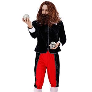 Men's Ancient Crazy Exorcist Jacket and Pants Adult Drama Halloween Cosplay Costume N19482