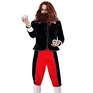 Men's Ancient Crazy Exorcist Jacket and Pants Adult Drama Halloween Cosplay Costume N19482