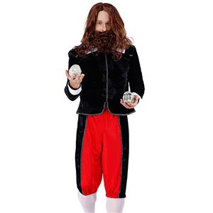 Men's Ancient Crazy Exorcist Jacket and Pants Adult Drama Halloween Cosplay Costume N19482
