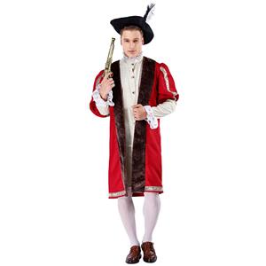 Noble Men's Medieval Knight Chivalry Robe Adult Drama Cosplay Costume N19481