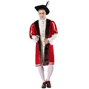 Noble Men's Medieval Knight Chivalry Robe Adult Drama Cosplay Costume N19481