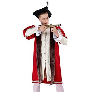 Noble Men's Medieval Knight Chivalry Robe Adult Drama Cosplay Costume N19481