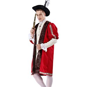 Noble Men's Medieval Knight Chivalry Robe Adult Drama Cosplay Costume N19481