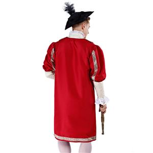 Noble Men's Medieval Knight Chivalry Robe Adult Drama Cosplay Costume N19481