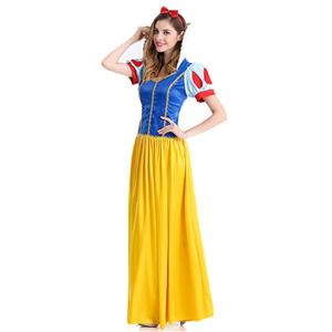 Women's Deluxe Snow Princess Maxi Dress Fairytale Adult Cosplay Halloween Fancy Ball Costume N21624