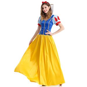 Women's Deluxe Snow Princess Maxi Dress Fairytale Adult Cosplay Halloween Fancy Ball Costume N21624