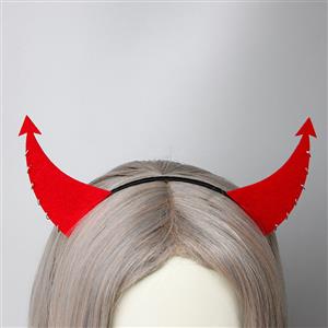 Sexy Red Monster Horns with Rings Halloween Party Cosplay Anime Decorations Headband J21532