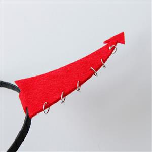 Sexy Red Monster Horns with Rings Halloween Party Cosplay Anime Decorations Headband J21532