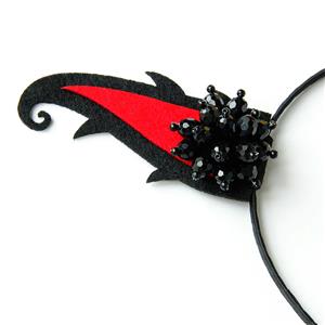 Gothic Demon's Horns with Beads Halloween Party Decorations Headband J21520