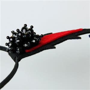 Gothic Demon's Horns with Beads Halloween Party Decorations Headband J21520