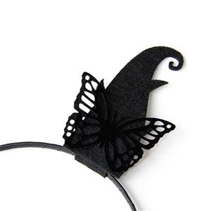 Gothic Black Demon's Horns Halloween Party Butterfly Sprites Fairy Decorations Headband J21522