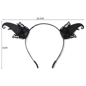 Gothic Black Demon's Horns Halloween Party Butterfly Sprites Fairy Decorations Headband J21522