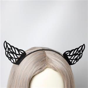 Sexy Black Demon's Horns Halloween Party Nightclub Dancing Decorations Headband J21523