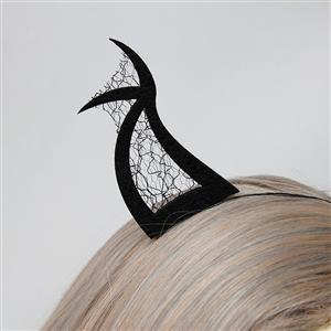 Sexy Black Demon's Horns Bat Halloween Party Nightclub Dancing Decorations Headband J21525