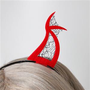 Sexy Red Demon's Horns Monster Halloween Party Nightclub Decorations Headband J21526