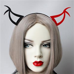 Sexy Black and Red Demon's Horns Monster Halloween Party Club Decorations Headband J21528