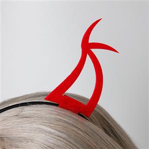 Sexy Black and Red Demon's Horns Monster Halloween Party Club Decorations Headband J21528