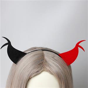 Sexy Black and Red Monster Horns Halloween Party Nightclub Decorations Headband J21529