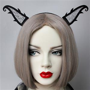 Sexy Black Monster Horns Halloween Party Nightclub Cosplay Anime Decorations Headband J21530