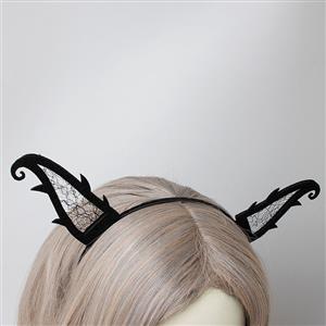 Sexy Black Monster Horns Halloween Party Nightclub Cosplay Anime Decorations Headband J21530