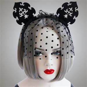 Dot Fishnet Mask Masquerade Hair Clasp J12909