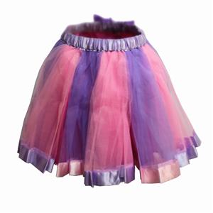 Pink And Purple Double Layered Gauze Bow-knot Outer Elastic Band High-waisted Mini Skirt HG20210