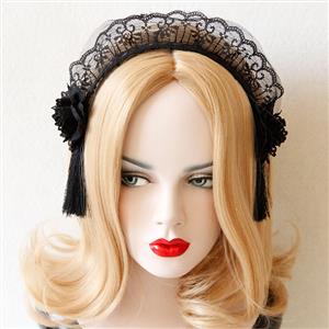 Elegant Black Lace Flower Hair Clasp J12801