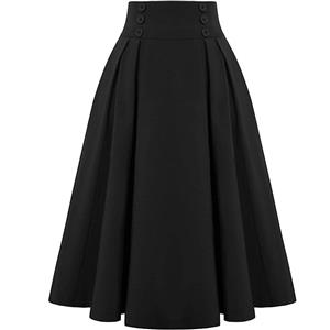 Elegant Skirt for Women,Fashion Black Skirt, Maxi Skirt for Women, Back Rubber Band Skirt, Cotton Long Skirt,  Fashion Skirt, #N22371