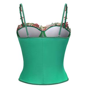 Elegant Emerald Character-Inspired Floral Embroidered Corset N23762