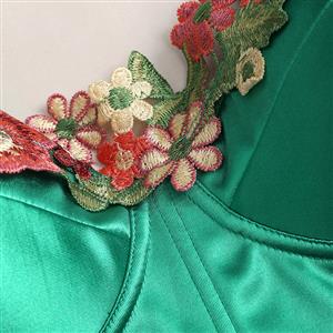 Elegant Emerald Character-Inspired Floral Embroidered Corset N23762