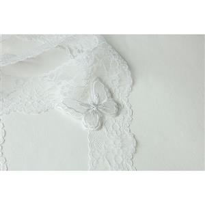 Elegant White Sheer Floral Lace Removable Butterfly Tying Necklace Accessory J19192