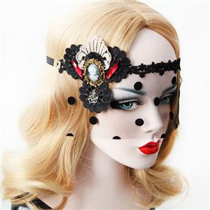 Elegent Women's Mesh and Dot Face Mask MS13019