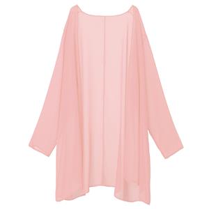 2pcs Elegant Pale Pink Chiffon Scoop Neck Tank Dress and Tulle Thin Coat Office Lady Suit N18747