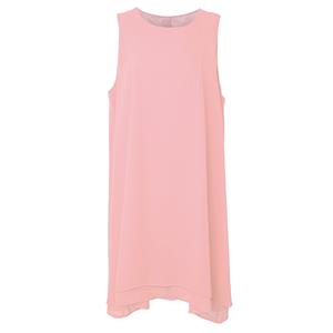 2pcs Elegant Pale Pink Chiffon Scoop Neck Tank Dress and Tulle Thin Coat Office Lady Suit N18747