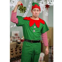 5pcs Men's Elf Shirt and Cropped Pants Family Look Party Performance Christmas Costume XT20046