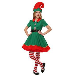4pcs Lovely Girl's Elf Mini Dress Family Look Party Christmas Costume XT20047
